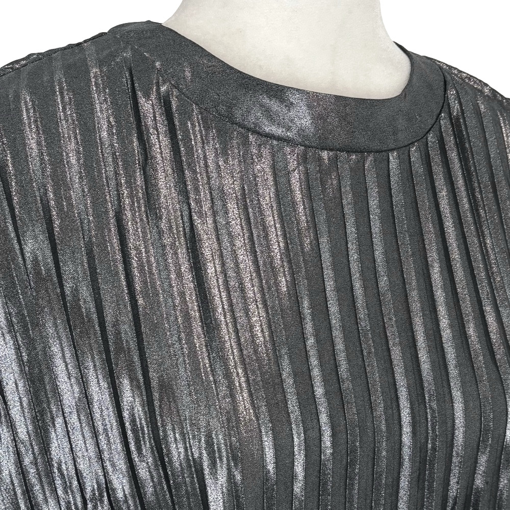 Only shiny accordion pleat blouse